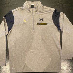 Michigan Mens Half Zip Grey